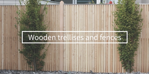 Wooden trellises and fences