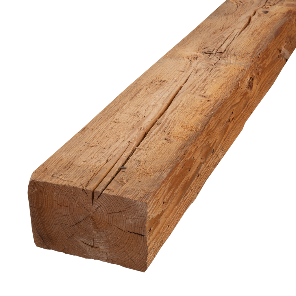 Timber Beams Spruce steamed maschine-chopped, brushed 5000 x 180 x 120 mm