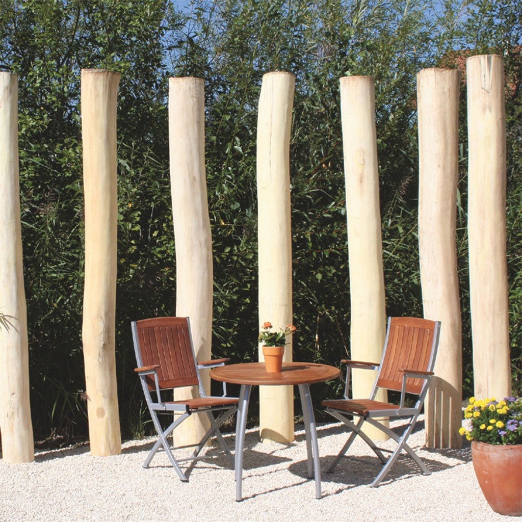 Locust logs | peeled | grounded to heartwood diameter Ø approx. 8-12 cm | length 200 cm