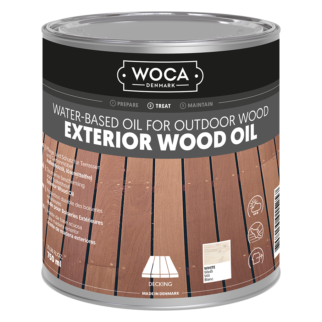 WOCA Exterior-Öl (Wood Oil) Weiss 0.75 l Grundbehandlung/Pflege von Holz im Aussenbereich