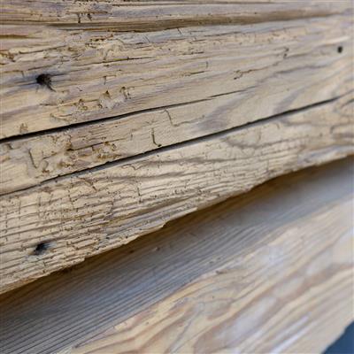 Poutres vieux bois Epicéa/Sapin blanc haché à main, nettoyé 150-200 mm