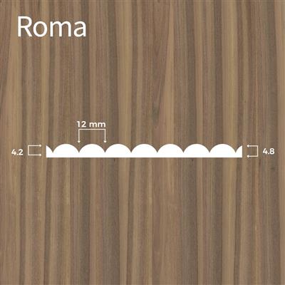 Panel MDF B2/E1 Relief Fresati ROMA | European Walnut | milled