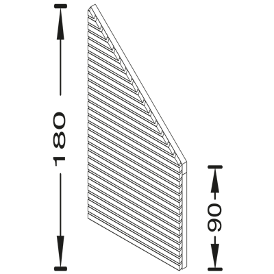 Sichtschutzelemente RHOMBUS Lärche sibirisch  | 1800 x 1800-900 mm schräg