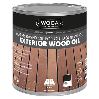 WOCA Exterior-Öl (Wood Oil) Schwarz 0.75 l Grundbehandlung/Pflege von Holz im Aussenbereich